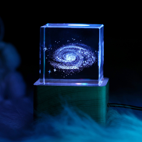 創意3D內雕水晶擺件 月球地球星球發光小夜光 員工生日送什么
