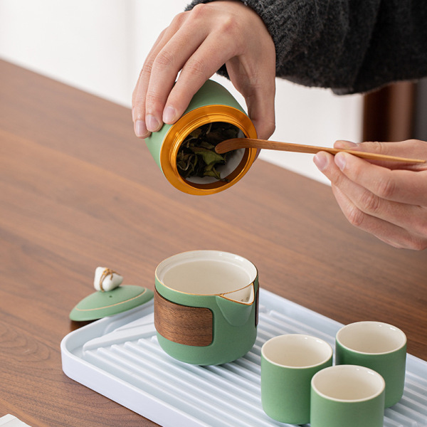 【粽情套裝】端午行李箱茶禮套裝 一壺三杯+茶葉罐+茶盤+白茶 商務定制禮品2