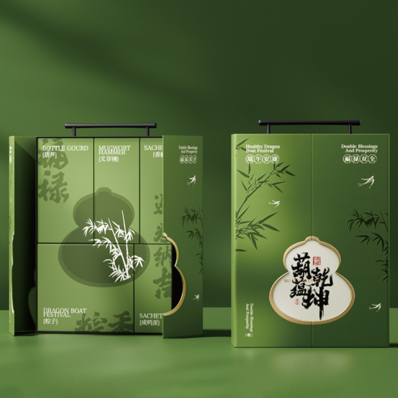 【葫蘊乾坤】2025端午禮盒 紅帕不銹鋼葫蘆杯+刺繡福祿香囊+艾草錘+粽子2+咸鴨蛋2 節日禮品