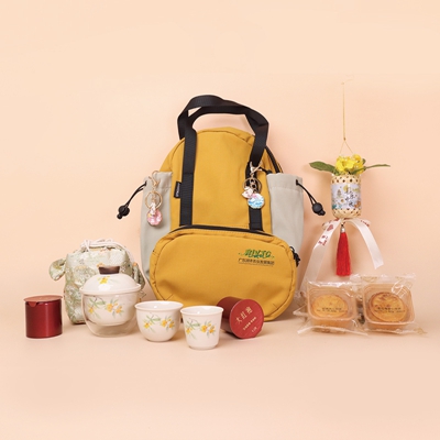 廣東潤(rùn)豐農(nóng)業(yè)中秋禮品套裝 | 定制LOGO高檔禮盒（含茶具+茶葉+手工月餅+商務(wù)鑰匙扣）